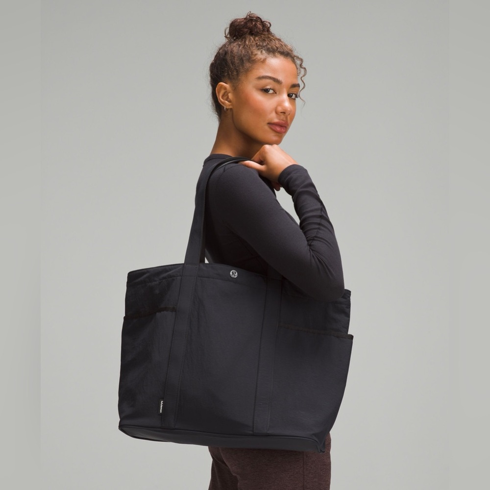 Super versatile black canvas lululemon tote NWT